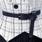 Suit Fragrant Wind Vest Dress Two-piece Suit Early Autumn Temperament Plaid Pleated Skirt Suit Female Large Skirt Dress