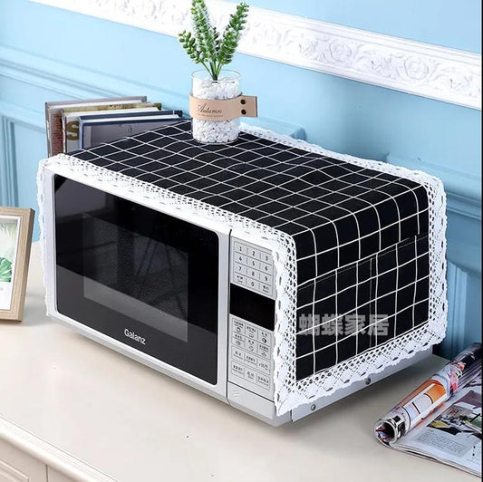 Pastoral Fabric Microwave Oven Cover Towel Refrigerator Washing Machine Universal Cotton and Linen Dust Protection Cover Household Storage Cover Cloth