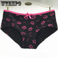 6 Pcs/Lot Funny Cartoon Prints Lady Panties Women Underwear Cute lipsbreathable Briefs