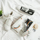Rainbow high-top canvas shoes students breathable all-match college wind shoes ins casual shoes