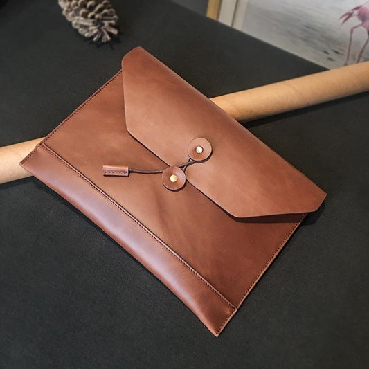 Business Paper Bag Men Versatile Leather Waterproof Stereotype IPAD Handbag Envelope Clutch Bags