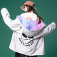 Reversible Jacket Women Loose Spring and Autumn Baseball Uniform Jacket Double-sided Wear Top