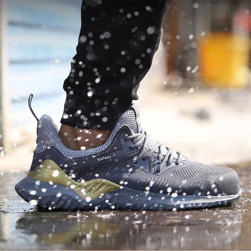 Safety Work Boots for Men Steel Toe Boots Puncture-proof Protective Construction Work Sneakers