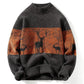 Sweater Men's Autumn and Winter Half High Neck Men's Sweater Knit Sweater Winter Plus Velvet Thick Sweater