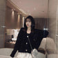 Women Bright Silk Cardigan Jacket Short Loose Lantern Sleeve Sweater Plus Size