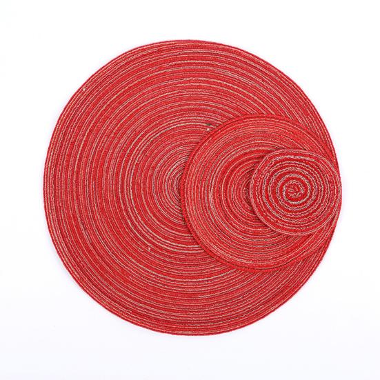 2pcs/set Non Slip Cotton Round Heat Insulation Table Mug Mat Pad Placemat Coasters Home Decor