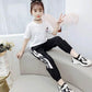 Cartoon Letter Printing Children's Suit Girls Summer Short-sleeved Trousers Sports Leisure Loose and Comfortable Breathable Children's Two-piece Set