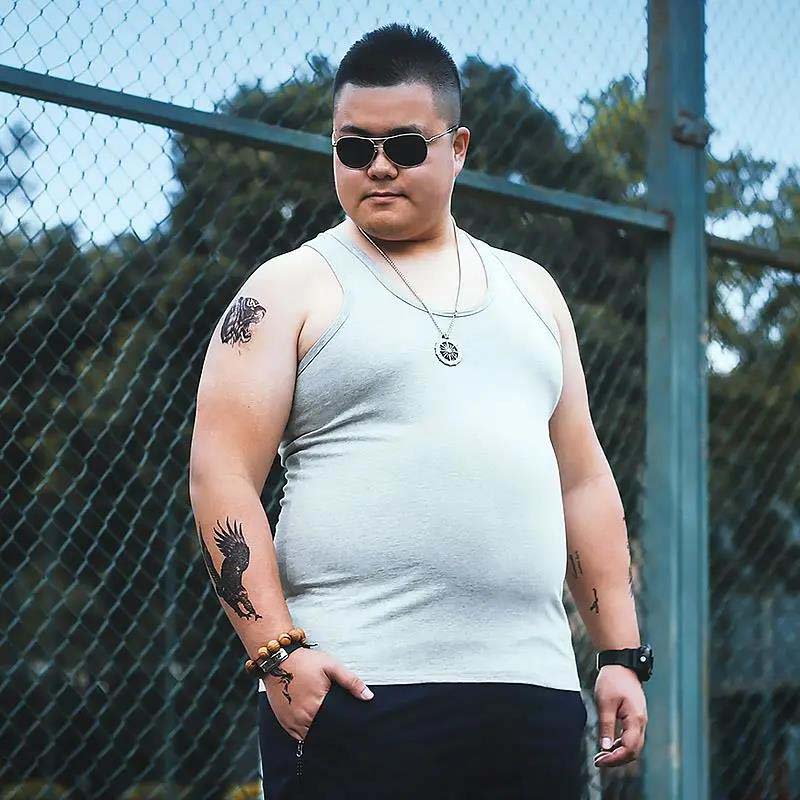 Large Size Sports Vest Male Fat Running Large Size Elastic Loose Vest