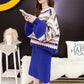 Two-piece Suit Sweet Temperament Loose Large Size Knitted Sweater + Skirt Warm Sweater Suit Women's Warm Spring and Autumn Clothing