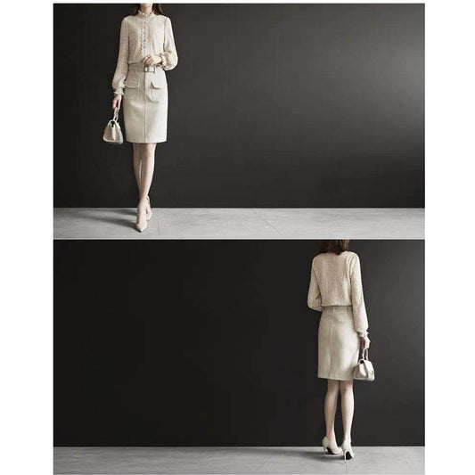 Dark Green Thick Shirt Wild Lace Bottoming Shirt Women's Inner Mesh Collar Blue Crochet Lace Shirts