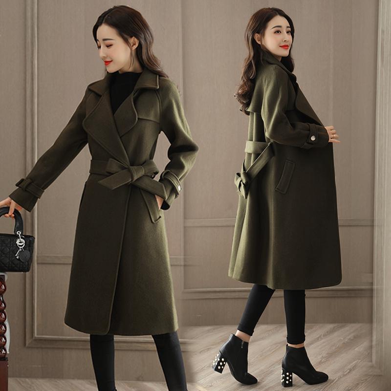 Women's Coats Autumn Winter Cashmere Trench Jacket Women Casual Coat  Warm Button Pocket Jackets