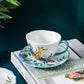Nordic High-end Coffee Cup Net Red Coffee Cup Ins Afternoon Tea Tea Set with Spoon High Value Flower Tea Cup and Saucer Set