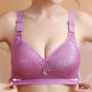 Women Plus Size Gather Anti-sagging Adjustable Bra Thin Mold Cup Four-breasted Rimless Sweat-absorbent Comfortable Jacquard Beautiful Back Bra