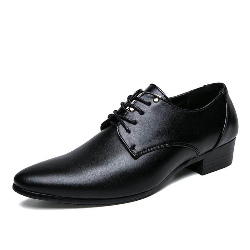 Fashion Pointed Toe Leather Shoes Men's Business Casual Shoes British Style Patent Leather Shoes