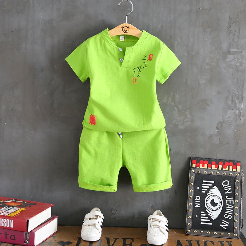 Kids Clothing Boy Suit Summer  Short-sleeved Casual  Baby Children 1-9 Years Old Two-piece