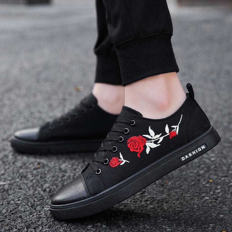 Trendy men's shoes wild casual canvas shoes men's board shoes black cloth shoes tide shoes