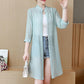 Women's Solid Color Long Coat Sun Protection Clothing Women's Mid-length Beach Chiffon Cardigan Shawl Air-conditioning Shirt Thin Coat