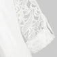 Women Blouse Lace Stitching Collared Long Sleeve Chiffon Loose Blouse Plus Size S-5XL