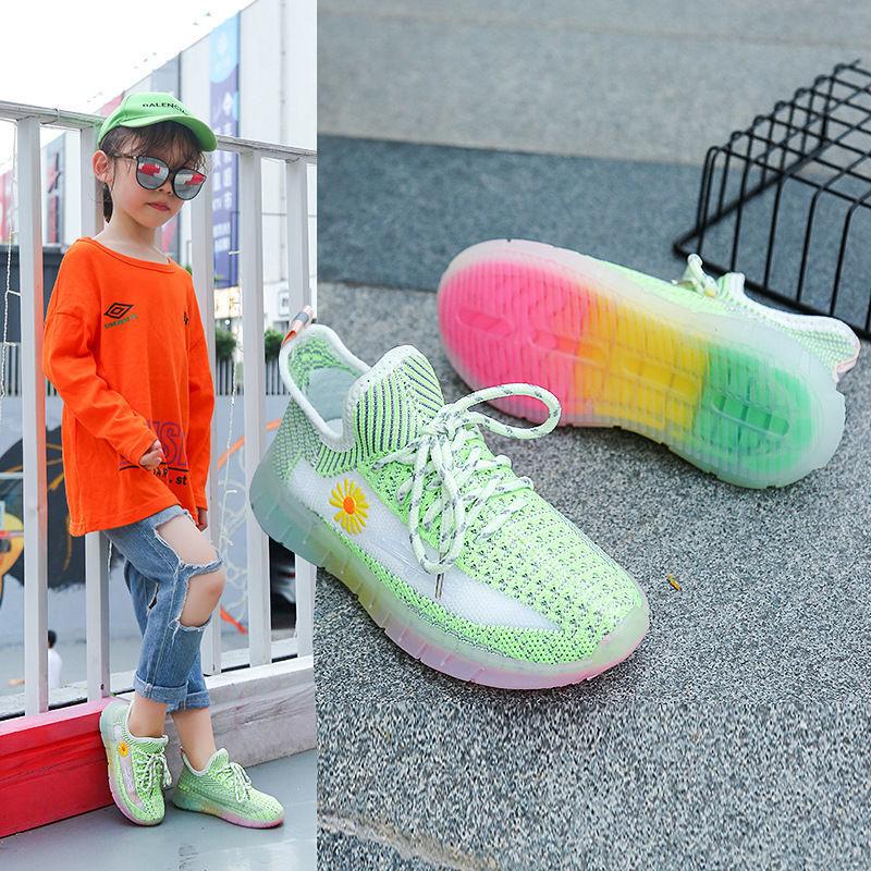 Unisex Children's Sports Shoes Children's Non-slip Coconut Shoes Comfortable and Lightweight Sports Running Shoes Breathable Schoolgirl Net Shoes