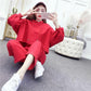 Casual Sports Suit Women's Hooded Sweater Loose Wide-leg Pants Two-piece Sports and Leisure Suit Women Were Thin and Tall