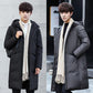 Men's Medium Length Down Jacket Winter White Duck Down Warm Down Jacket