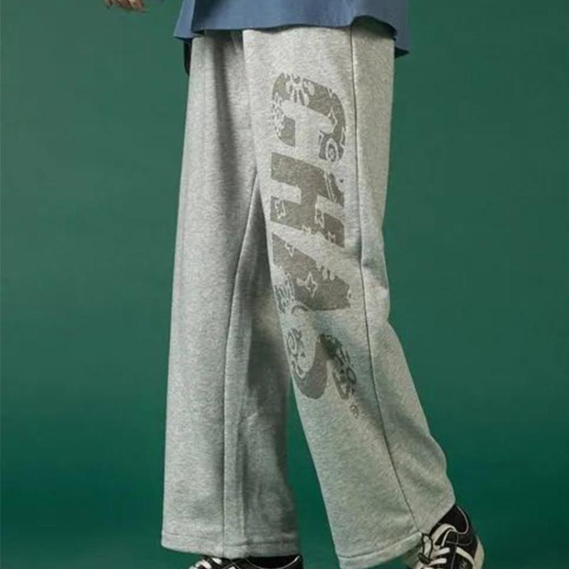 Cotton Spring and Autumn Beamed Sweatpants for Female Students Korean Style Loose Straight Wild Bf Wind Ins Pants