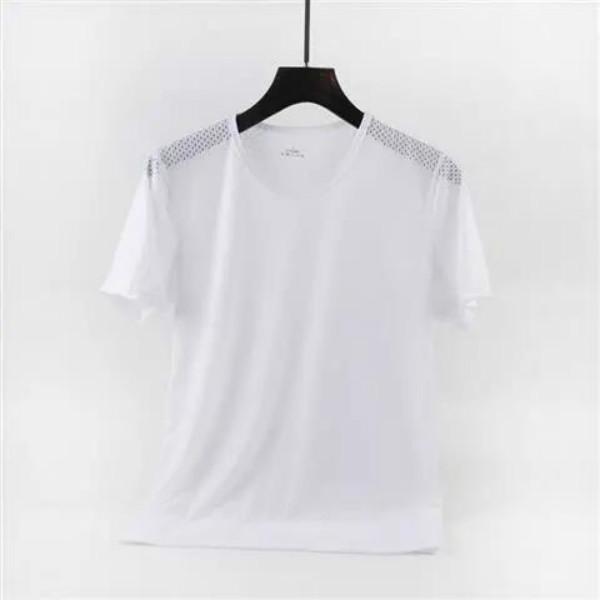Ice Silk Mesh Quick-drying T-shirt Short-sleeved Men's Summer Hollow Mesh Breathable Sports Thin Large Size Top