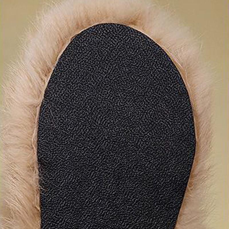 Women's Fluffy Slippers for Autumn and Winter Outer Wear Flat All-match Shoes