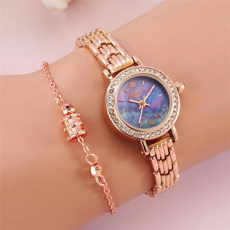 Women's Luxury Diamond Trend Quartz Watches Classic Vintage Disc Watch Rhinestone Bracelet Watches Birthday Gift Watches
