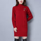 Women's Winter Large Size Versatile Thick Sweater Female Autumn Loose Long Sleeve Warm Mid-length Knitted Pullover