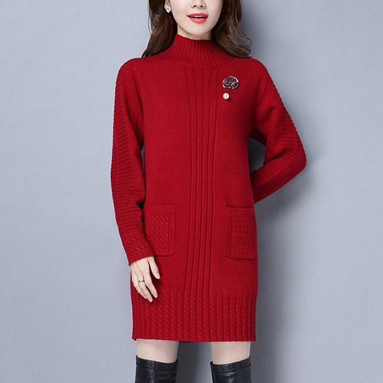 Women's Winter Large Size Versatile Thick Sweater Female Autumn Loose Long Sleeve Warm Mid-length Knitted Pullover