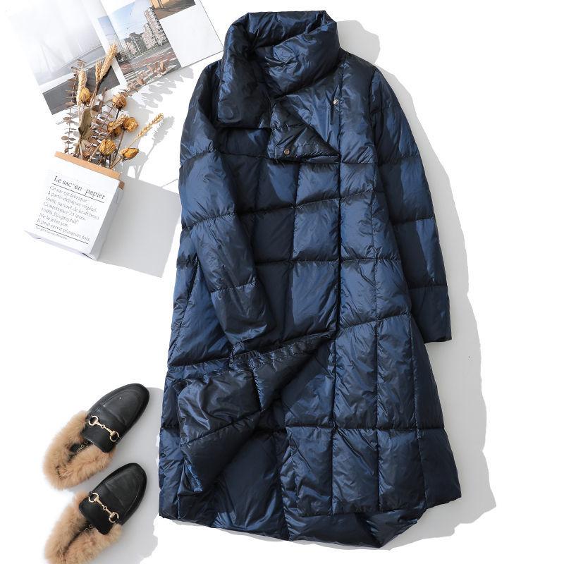 Winter Womens Down Jackets Long Ultra Light Thin Casual Coat Puffer Jacket Slim Remove Hooded Parka