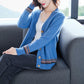 Spring and Autumn Color Jacket V-neck Long-sleeved Sweater Fashion Cardigan Urban Women's Top