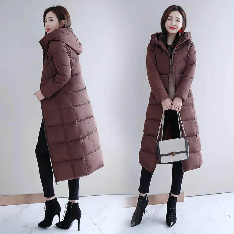 Women's Down Cotton Jacket Winter Long Section Over The Knee Thick Slim Slimming Coat Women