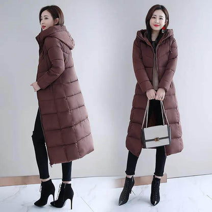 Women's Down Cotton Jacket Winter Long Section Over The Knee Thick Slim Slimming Coat Women