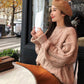 Autumn and Winter Round Neck Twist Pullover Short Loose Student Bottoming Sweater Wild Thick Sweater Women