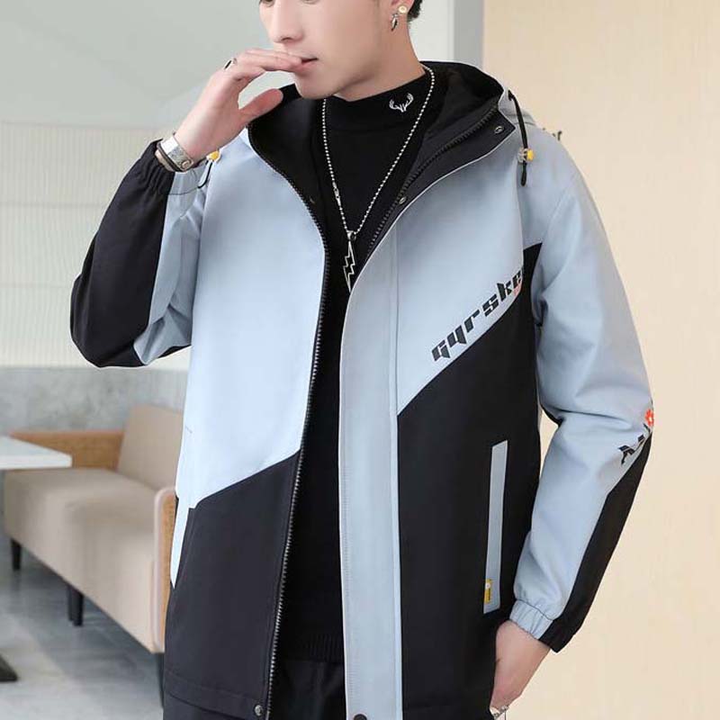 New Autumn and Winter Jacket Men's Plus Velvet Jacket Youth Thick Windbreaker Men's Clothing