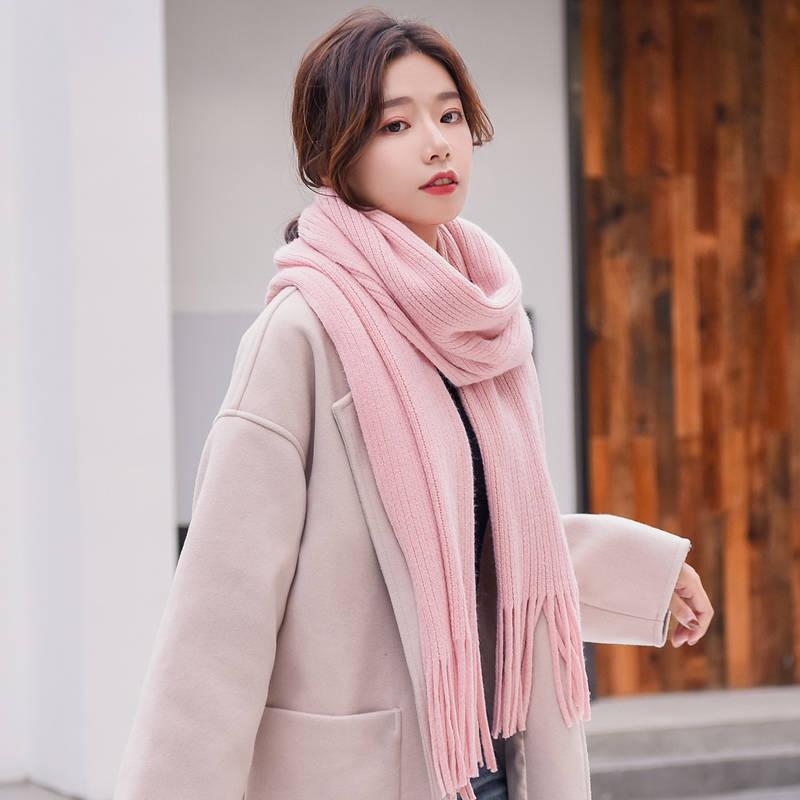 Winter Scarf Unisex 2019 Female Male Wool Sky Cashmere Scarf Pashmina Tassels Women Men Wrap Shawl