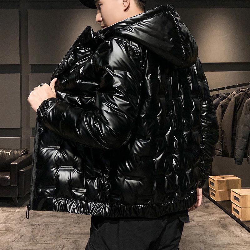 Down Jacket Male Students Korean Fashion and Handsome White Duck Down Jacket Winter Bright Face Thick Short Jacket