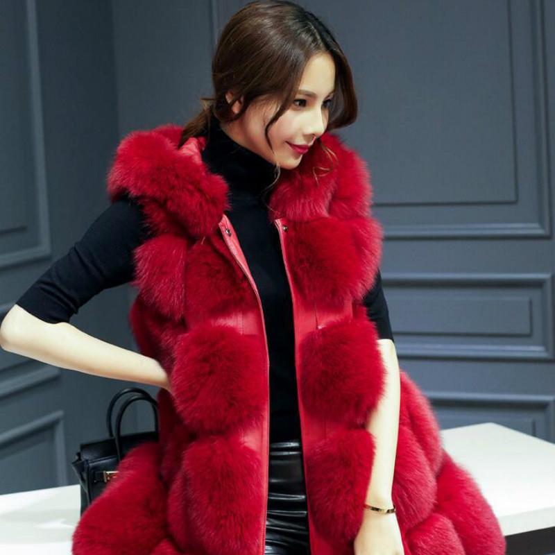 Haining Fashion Women's Fur Coat Mid-length Stitching Fox Fur Women's Clothing