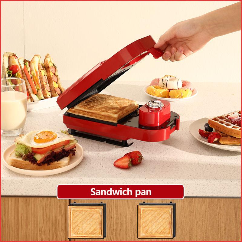 650W Timed Sandwich Maker Multifunctional Breakfast Machine Waffle Maker Bread Maker Kitchen Supplies