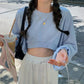 Spring Autumn Hoodies Short Sexy Long Sleeve Pullover Sweatshirt Oversized Loose Casual Tops