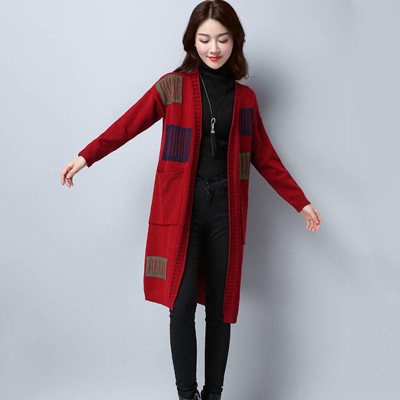Cardigan Women Long Sleeve Female Elegant Pocket Knitted Outerwear Sweater High Quality