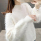 Women Autumn Large Size Elegant Loose Warm Tops Female Winter Long Seleeve Casual Pullover Coats