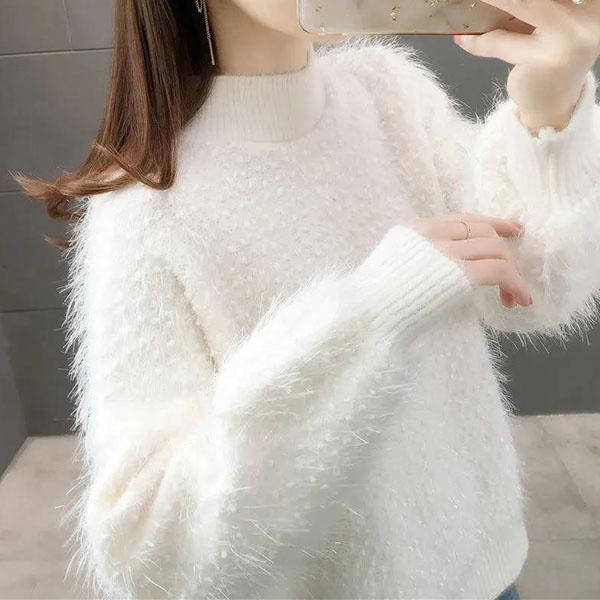 Women Autumn Large Size Elegant Loose Warm Tops Female Winter Long Seleeve Casual Pullover Coats