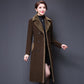 Women's Winter Large Over Knee Long Sleeve Velvet Warm Wool Elegant Coat