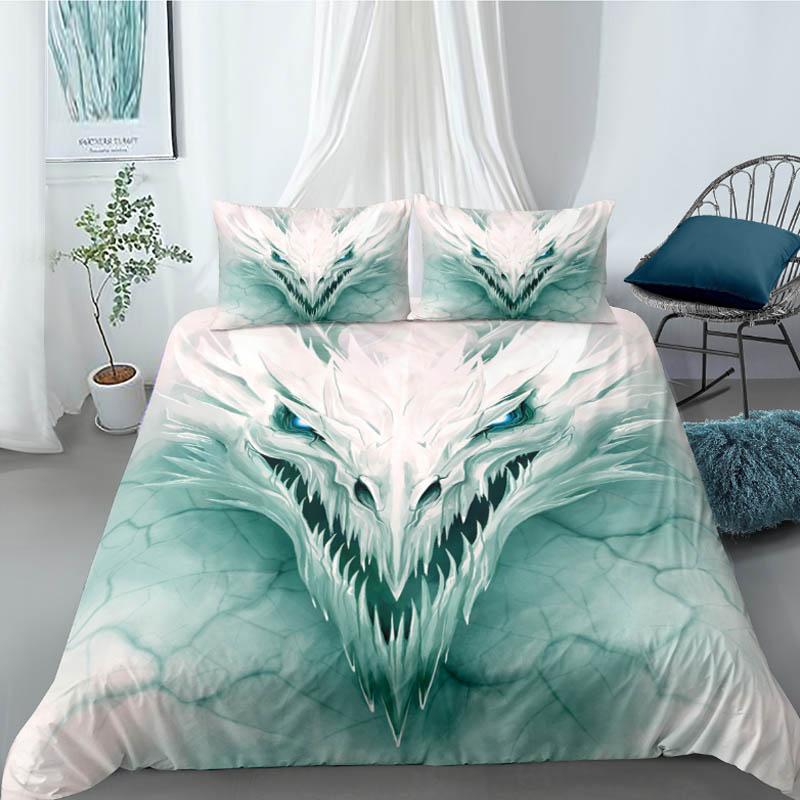 3D Digital Print Bedding Home Textile Three-piece Set of Set of Pillow Set Wolf Pattern Dark Wind