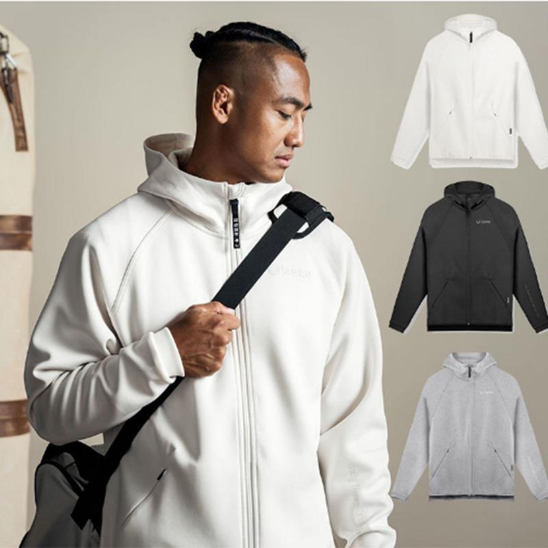 Spring and Autumn Fitness Zipper Shirt Long-sleeved Men's Sports Sweater Running Loose Large Size Casual Jacket Hoodie