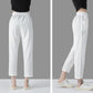 Pure Cotton Women's Trousers Summer Thin Section Loose Leisure Plus Size Cropped Pants