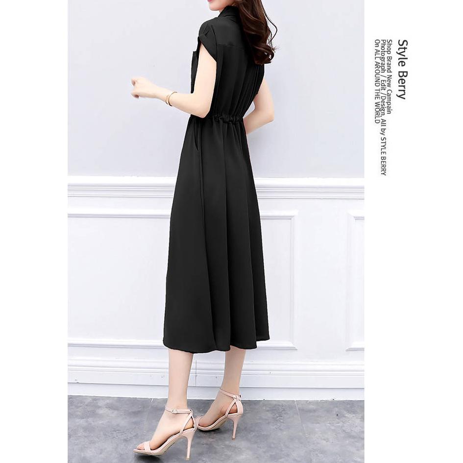 Women Short Sleeve Backelss Summer Dress Casual Dress Spaghetti Strap Dresses Button Midi Sundress